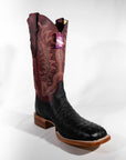 red and black ostrich Justin boot
