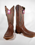 Rum Brown Quill Ostrich Justin boots