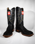 Justin Black Caiman Belly Boots