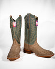 Justin coffee ostrich boots