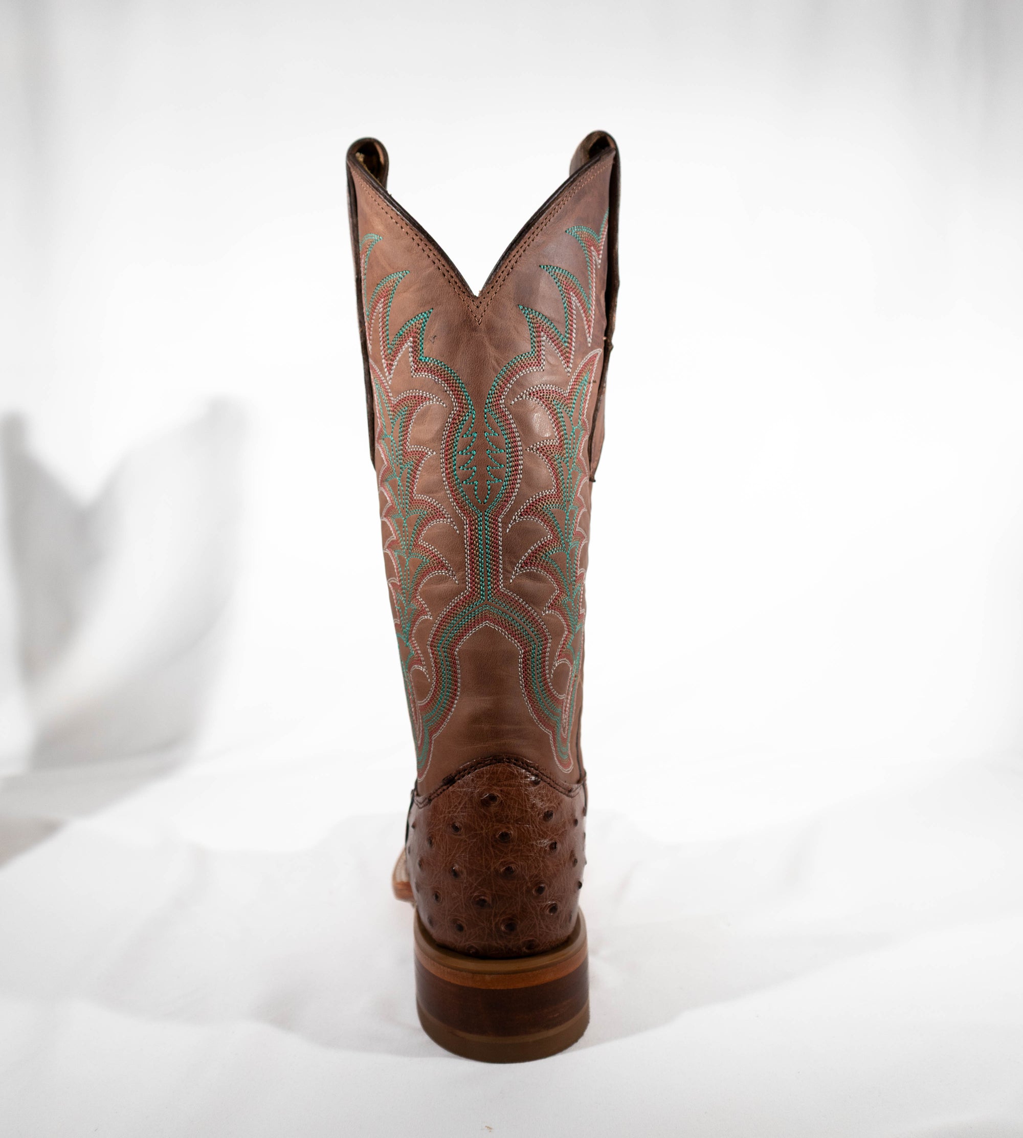 Rum Brown Quill Ostrich Justin boots 