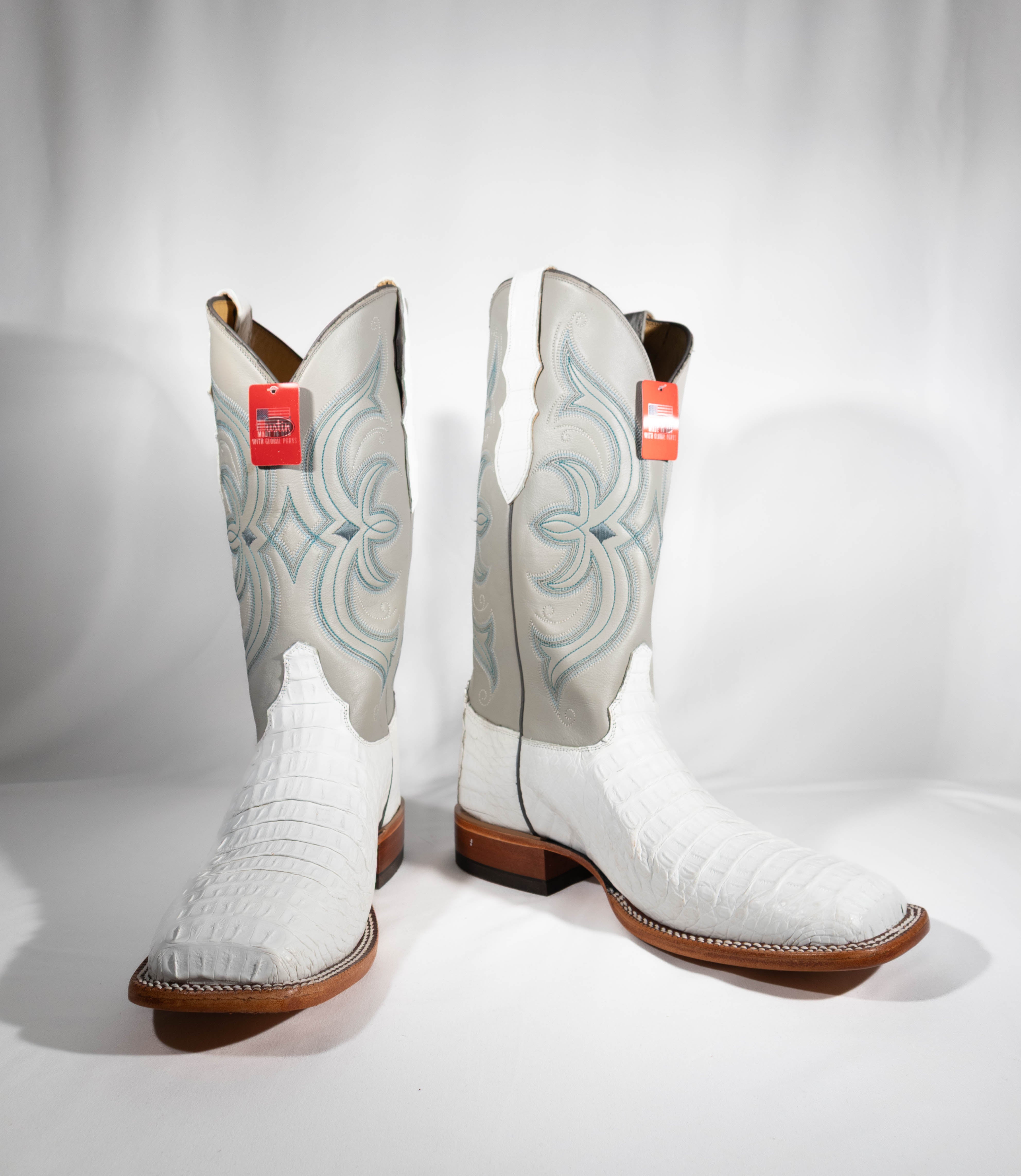 White Caiman Justin boots #P01946 – Jasmines Western Wear