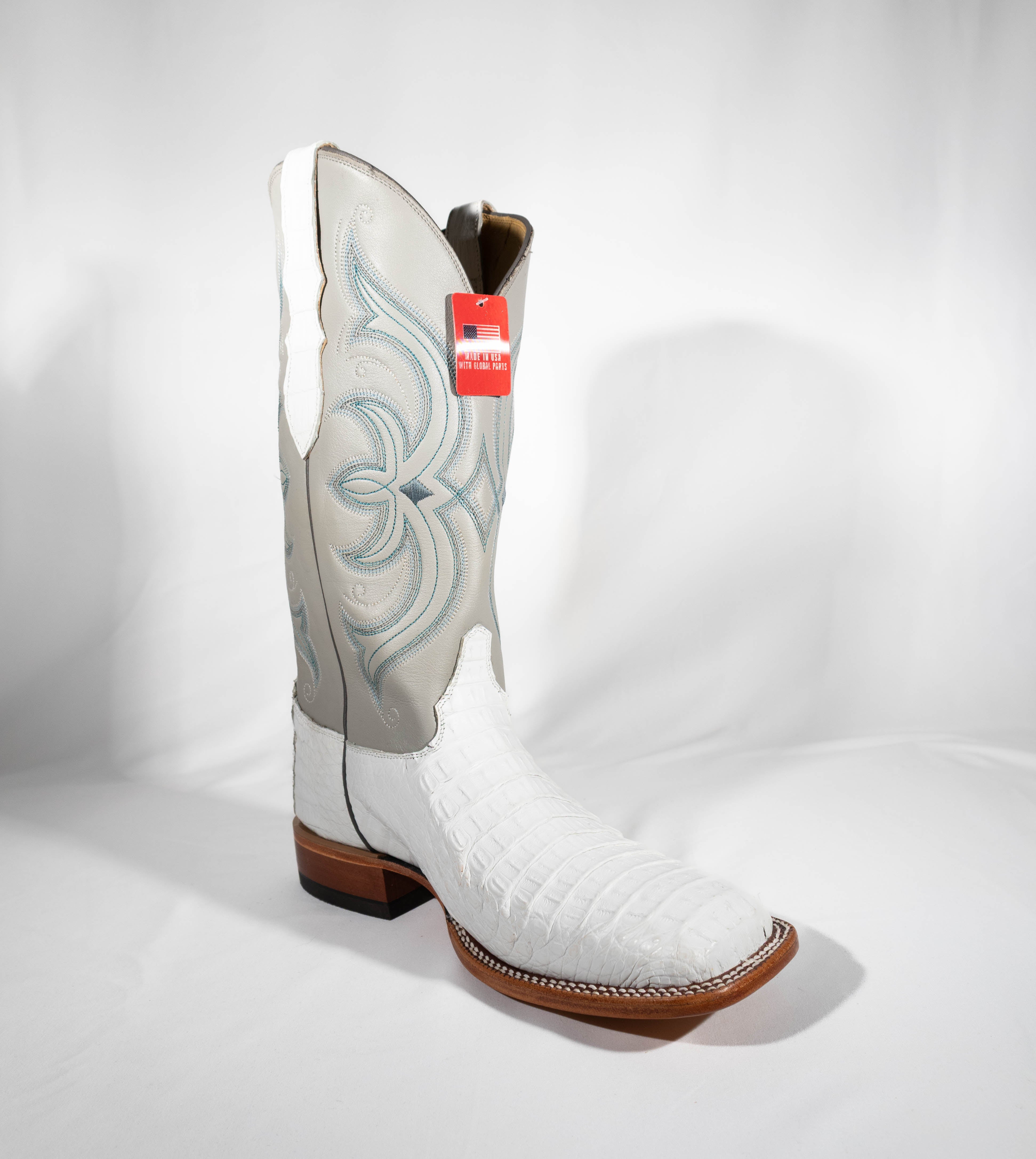 White Caiman Justin boots #P01946 – Jasmines Western Wear