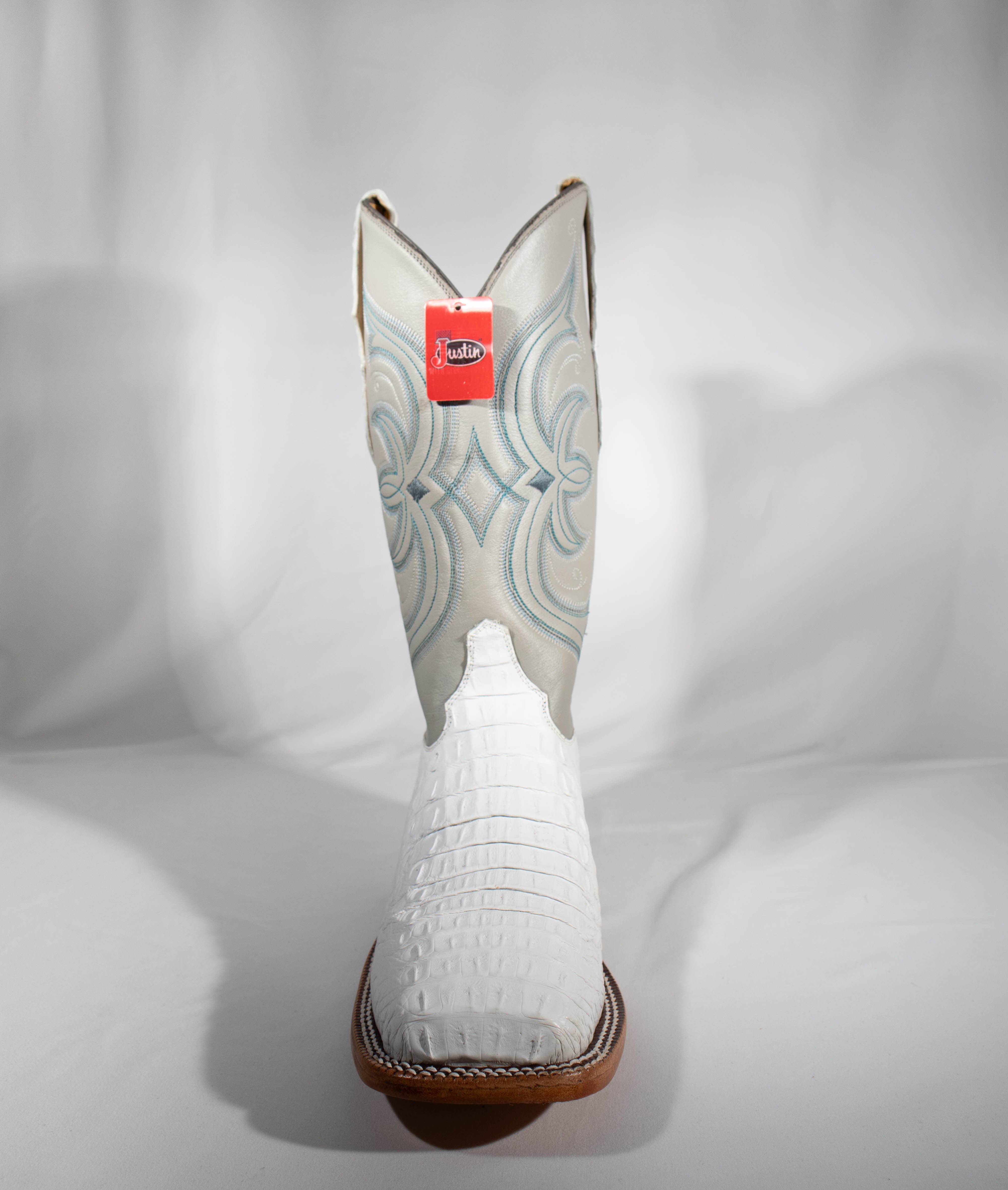 White Caiman Justin boots #P01946 – Jasmines Western Wear